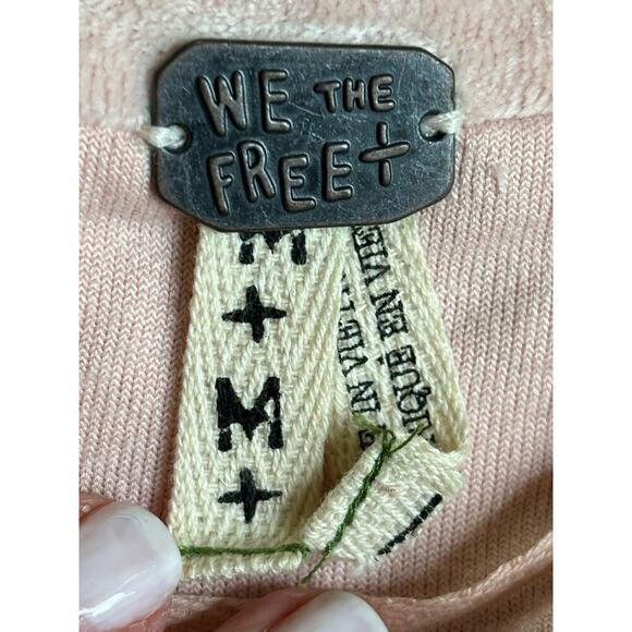 We the Free Nora Jane Layering top, pale pink velour, medium, lounge, cozy - Picture 5 of 6